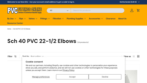 PVC Fittings Online - 22-1/2 Schedule 40 PVC Elbows