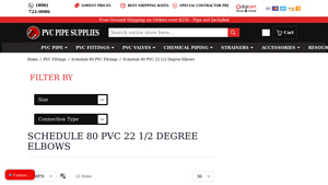 PVC Pipe Supplies - Schedule 80 22 1/2 Degree Elbows