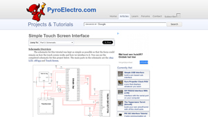 Pyroelectro - Simple Touch Screen Interface Schematic