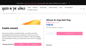 Queer In The World - Silicone XL Huge Butt Plug
