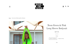 Rave or Sleep - Neon Green & Pink Long Sleeve Bodysuit