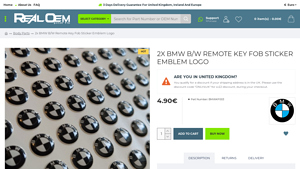BMW - Remote Key Fob Sticker Emblem