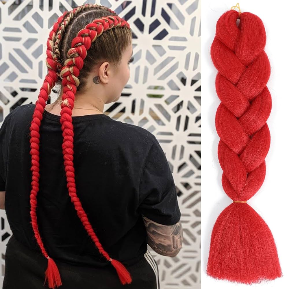 An application scenario or product detail of red braiding hair - Image 2