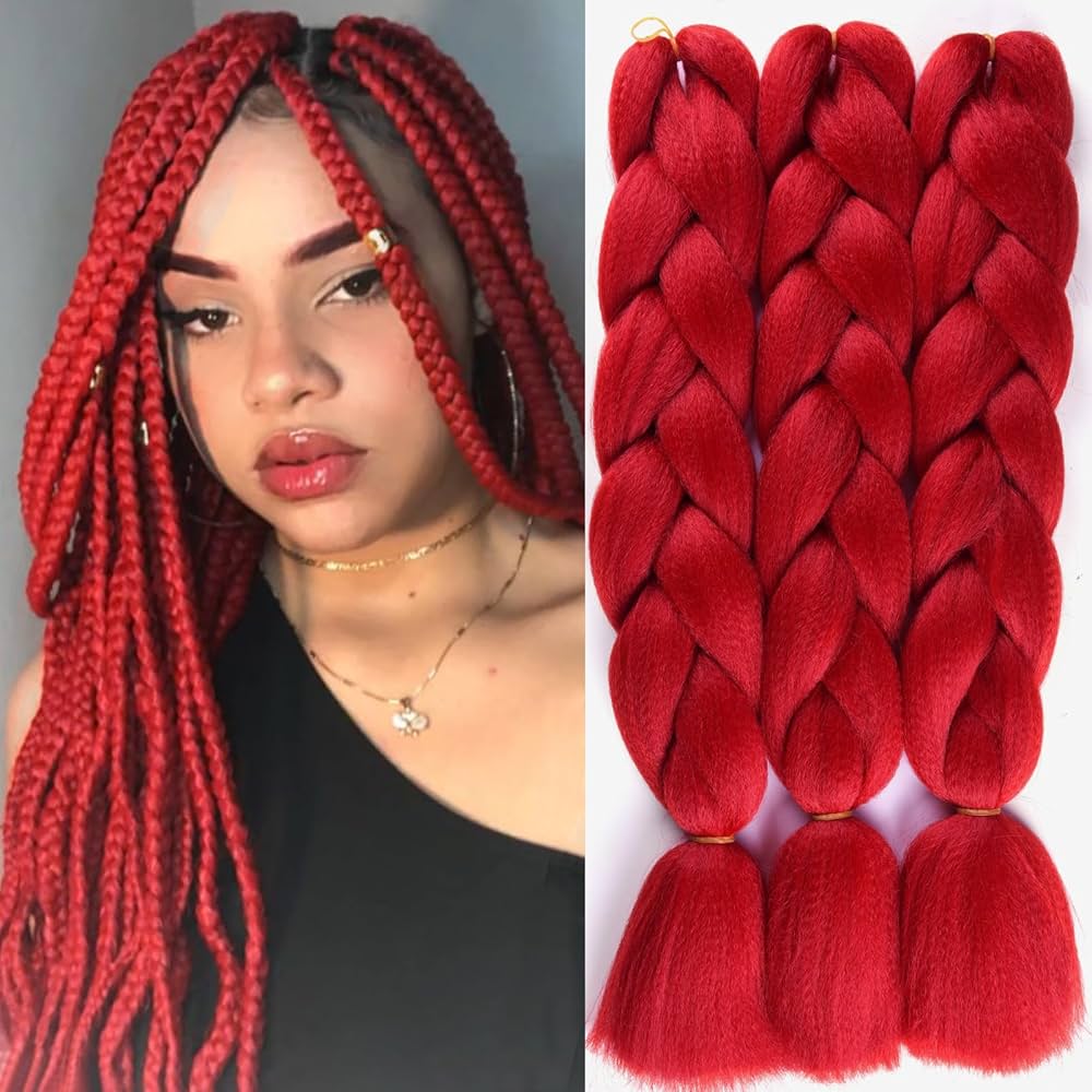 An application scenario or product detail of red braiding hair - Image 4