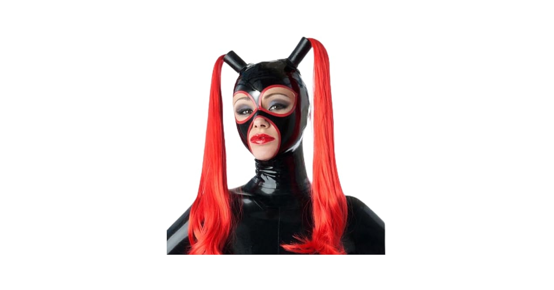 An application scenario or product detail of red rubber hood halloween mask - Image 19