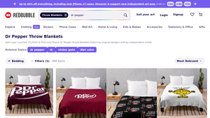 Redbubble - Dr Pepper Throw Blankets