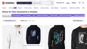 Redbubble - Attack On Titan Hoodies and Sweatshirts