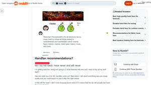 Reddit - Durable Handfans Recommendations