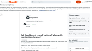 Reddit - Fake Ankle Monitor