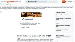 Reddit - 24V AC Wall Adapter Circuit Components
