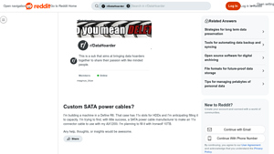 Custom SATA Power Cables - 11x Connector for AX1200i