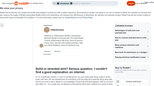 Reddit - Solid vs Stranded Wire