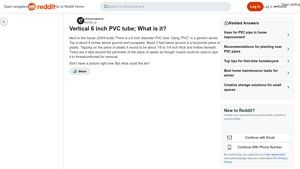 Reddit - Vertical 6 Inch PVC Tube