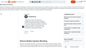 Reddit - Silicone Rubber Injection Moulding Resources