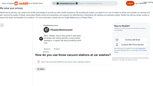 Reddit - Car Wash Vacuum Stations