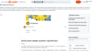 Reddit - Power Adapter Guide for South Africa