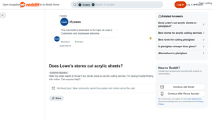 Lowe's - Acrylic Sheet Cutting Service