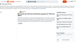 Reddit - Electrical Voltage Differences