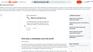 Reddit - Retractable Cord Reel Mechanism
