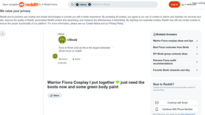 Warrior Fiona Cosplay - Boots & Green Body Paint