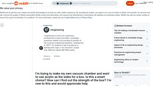 Reddit - Vacuum Chamber Construction Advice