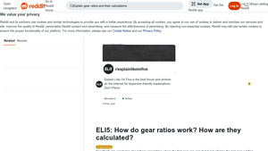 Reddit - Gear Ratio Calculations