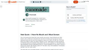 Reddit - I Have No Mouth and I Must Scream