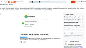 Reddit - Alternatives to Traditional Water Balloons