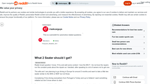 Car Recommendations - Reliable Two-Seater Alternatives