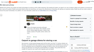 Reddit - Carports vs. Garages