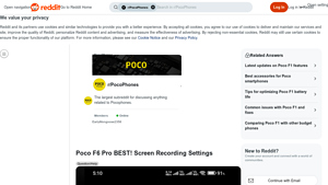 Poco - F6 Pro Screen Recording Settings