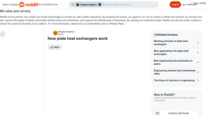 Reddit - Plate Heat Exchangers