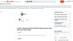 Reddit - Simple Rolling Overbed Table