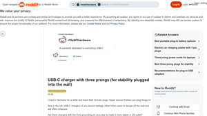 Reddit - USB-C Charger with Triple Prong Stability