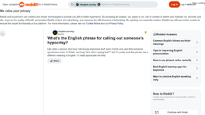 Reddit - Key Phrases for Calling Out Hypocrisy
