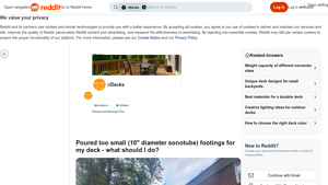 Reddit - Sonotube Footings for Decks