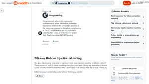 Reddit - Silicone Rubber Injection Moulding