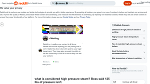 Reddit - High Pressure Steam Insights