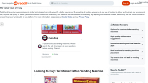 Used Flat Sticker/Tattoo Vending Machine for Sale