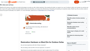 Restoration Hardware - Outdoor Frames Guarantee