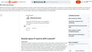 Reddit - Drifting Powered Scooter Recommendations