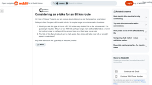 Reddit - E-bike Specifications