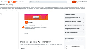 Reddit - AC Power Cord Suggestions