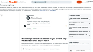 Hose Clamps - 1989 454 Motorhome Recommendations