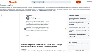 Reddit - Partially Threaded Hex Bolts