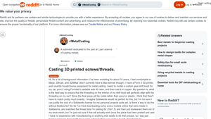 Reddit - 3D Printing and Casting Solutions