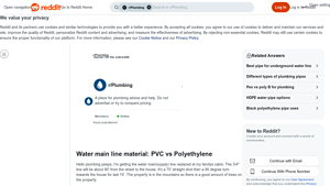 Reddit - Pipe Materials for Water Main Replacement