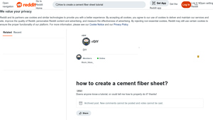 Reddit - Cement Boards