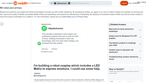 Robot Cosplay - LED Matrix Emotion Display