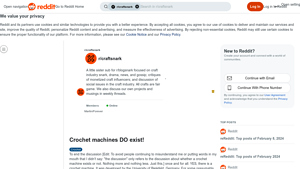 Reddit - Crochet Machine Development